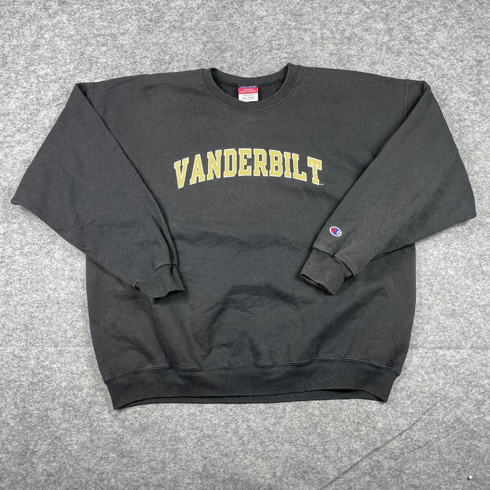 Vanderbilt Commodores Sweatshirt Mens XL Black Champion Crewneck Pullover